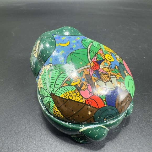 Mexican RedWare Pottery Hand Painted Frog Shape Trinket Holder Jewelry Holder - Picture 8 of 13
